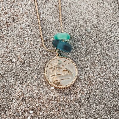 Sea glass Island Vibes Necklace Gold