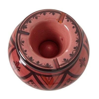 Moroccan ceramic ashtray hand painted red
