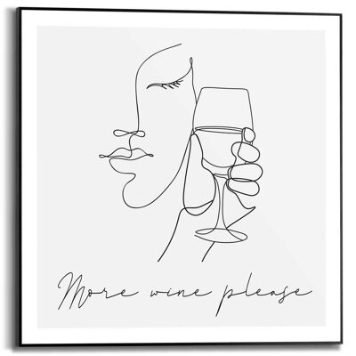 Cadre fin More Wine Please 50x50 cm