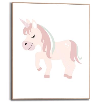 Cornice Slim Unicorno Rosa 40x50 cm