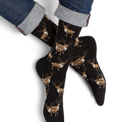 Chaussettes en coton caribous Noir