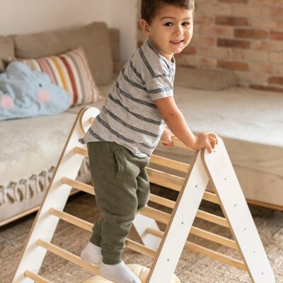 Triangolo di Pikler | triangolo rampicante | Scivolo Montessori in legno per bambini