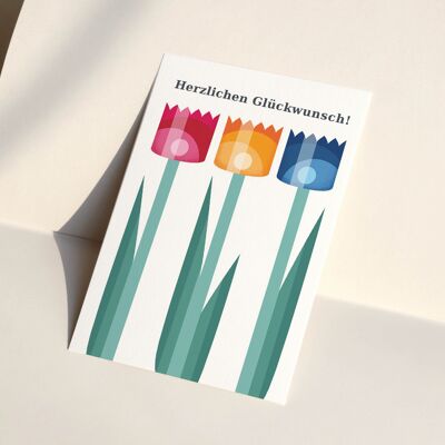 Postkarte "3 Tulpen"