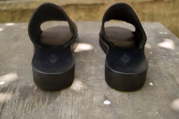 Pantoufles en cuir noir, plateformes d'été, sandales d'été, main - Black_Ippola Sandal 4