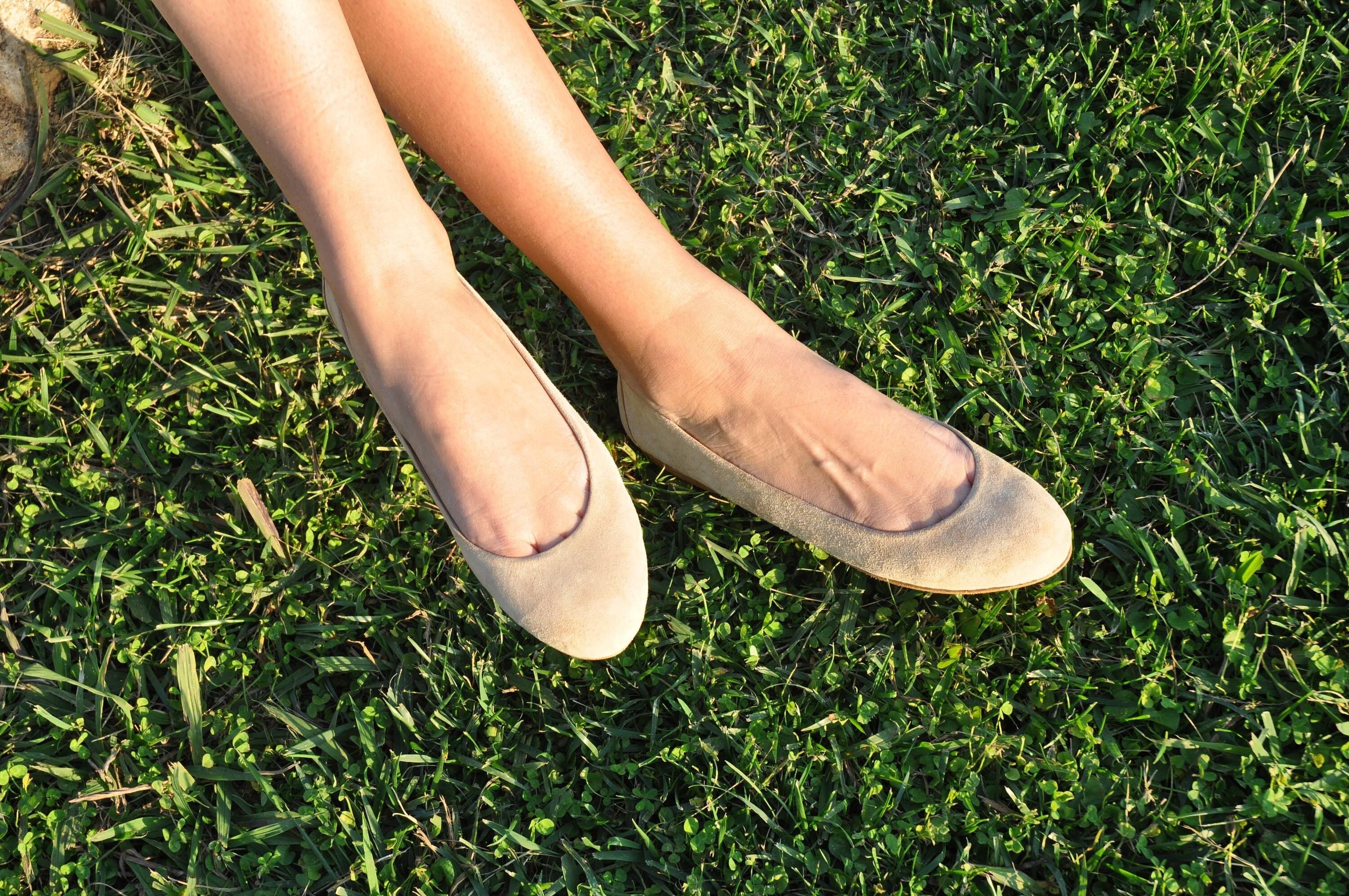 Leather sole sale ballet flats