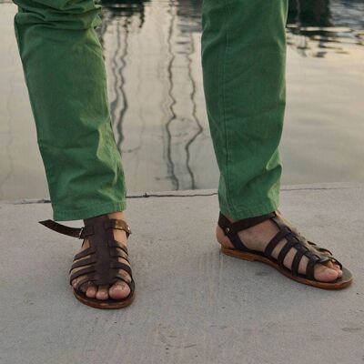 Sandales gladiateur, sandales à lacets, lacets gladiateur - Tan