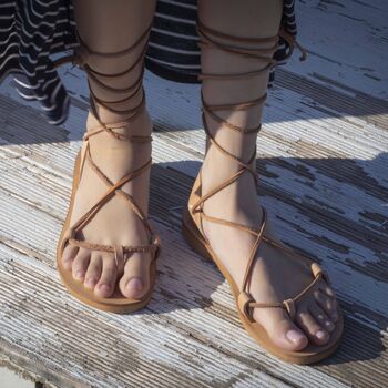 Sandales grecques, sandales en cuir femmes, sandales en cuir, femmes - Red_Stimfilos Sandal 1