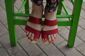 Sandales en cuir faites à la main, appartements d'été, chaussures pour femmes - Light Brown_Sandal 9 2