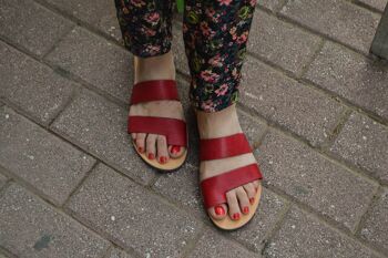 Sandales en cuir faites à la main, appartements d'été, chaussures pour femmes - Light Brown_Sandal 9 3