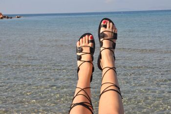Sandales à lacets, lacets gladiateurs grecs faits à la main - Marron - Arsinoi Sandal 3
