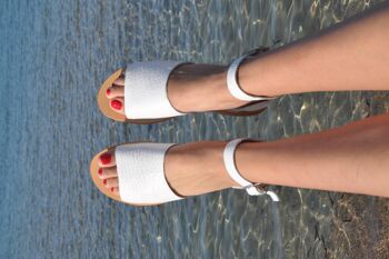 Sandales en cuir, sandales grecques, sandales femme, sable de mariage - Marron clair - Foizon Sandal 2