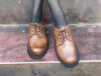 Chaussures en cuir, Chaussures à la cheville, Chaussures marron, Chaussures faites à la main - Marron clair 3