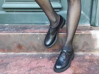 Chaussures en cuir, chaussures faites à la main, derby en cuir noir classique - marron 3