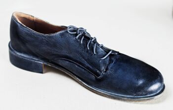 Chaussures en cuir, chaussures faites à la main, Derby en cuir bleu classique 2