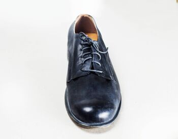 Chaussures en cuir, chaussures faites à la main, Derby en cuir bleu classique 3