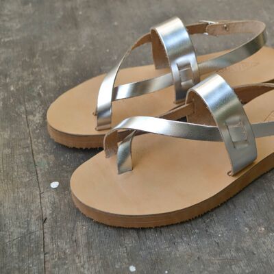 Leather Slippers,SALE, Leather Sandals, Black Summer Shoes - Rose gold - Sandal 5