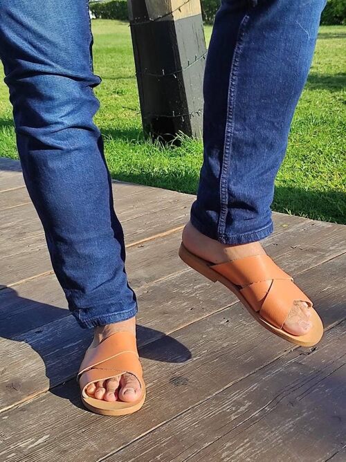 Men sandals, gift for him - Natural tan - Astalos Sandal