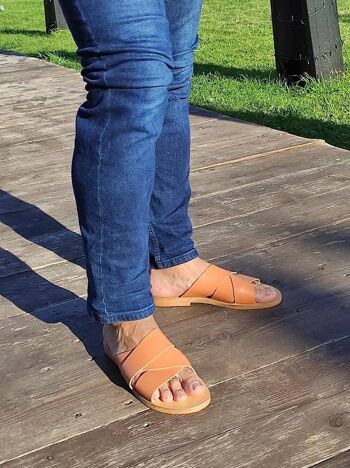 Sandales pour hommes, cadeau pour lui - Tan naturel - Astalos Sandal 2