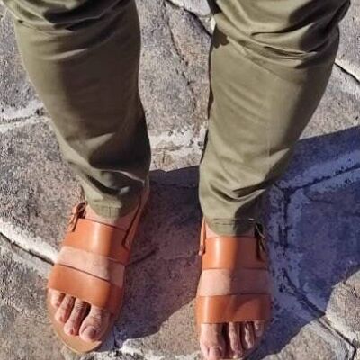 Sandalias para hombre sandalias de gladiador para hombre - Natural Tan_Sandal 2