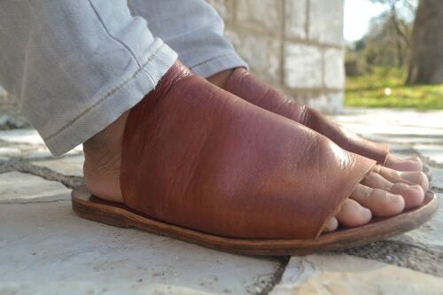 Sandals for men mens sandals gladiator sandals mens leather - Natural Tan - Ippola Sandal