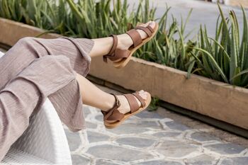 Sandales femmes/ Sandales grecques antiques/ Chaussures en cuir pour femmes - Marron - Sandale Orovia 2