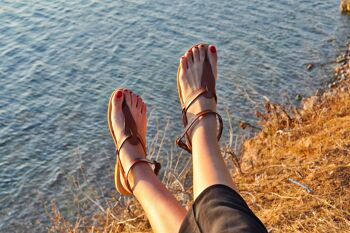 Sandales, sandales grecques, sandales en cuir, sandales Gladiator - Noir - Kinaithria Sandal 2