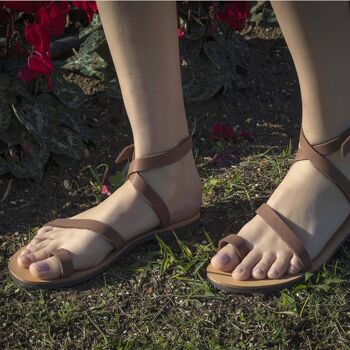 Sandales/ Sandales en cuir/ Sandales grecques antiques/ Femmes - Rouge - Evritiaia Sandal 2