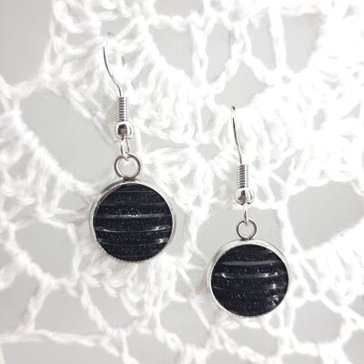 Boucles d'oreilles Glam Chic - "Lucy" - Noir de Jais