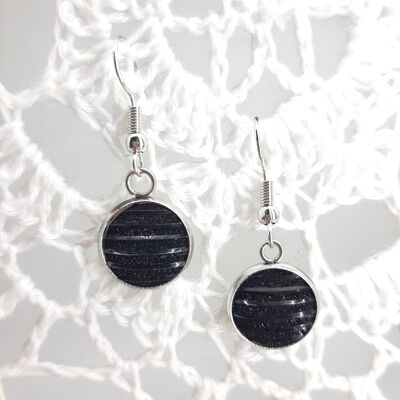 Pendientes Glam Chic - "Lucy" - Negro Azabache
