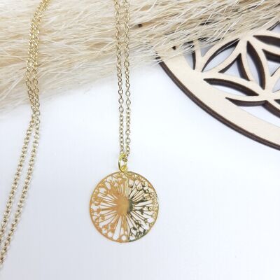 Bohemian necklace - golden "Dandelion"