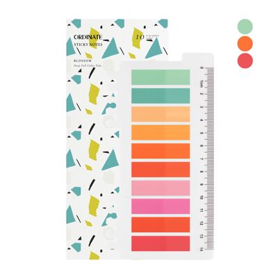 Blossom | Ordinate 200 pieces of adhesive strips | Transparent Sticky Notes | sticky notes | Index Tabs sticky notes | Writeable sticky markers pastel | stationary supplies | Books accessories
