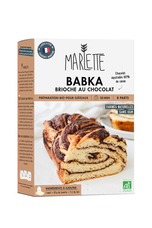 Préparation pour gâteaux bio : Babka brioche tressée au chocolat - pour 6 personnes - 330g