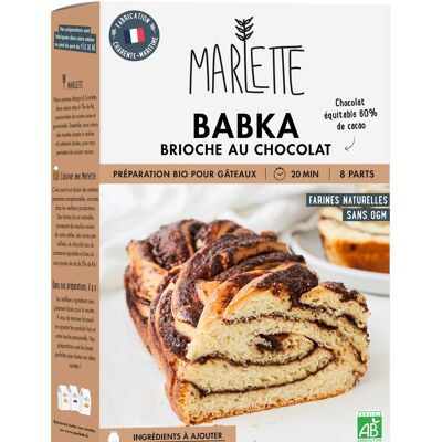 Preparation for organic cakes: Babka brioche braided with chocolate - for 6 people - 330g