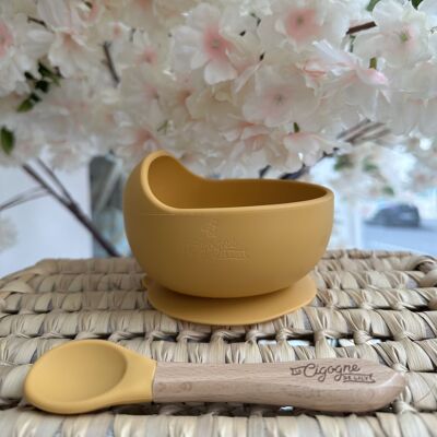 MUSTARD BOWL AND SPOON
