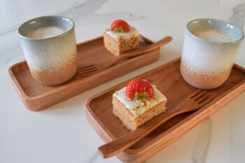 Fourchette à dessert - Fait main - Bois Khaya - Respectueux de l'environnement 5