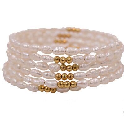 Pulsera envolvente con baño de oro de 18K
