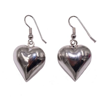 Earrings - heart - silver plated