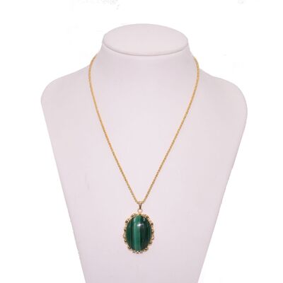 Colgante de malaquita con cadena