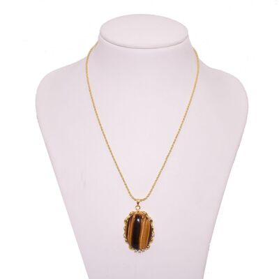 Tiger eye pendant with chain