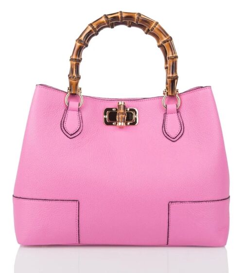 Lolo Bubble Pink Bamboo Leather Hand Bag