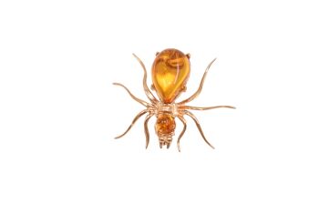 Broche araignée en ambre naturel 1