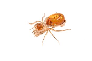 Broche araignée en ambre naturel 2