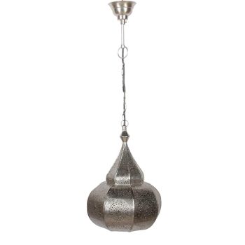 Lampe orientale Layoune argent avec baldaquin chaîne | Plafonnier Boho style marocain 8