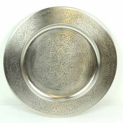 Orientalisches Teetablett Hoyam Ø 50 cm Silber Tablett