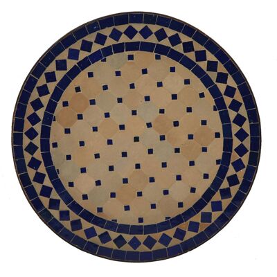 Mesa Auxiliar Mosaico Marroquí Ø45 cm Rombo Azul Redondo