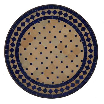 Table d'Appoint Mosaique Marocaine Ø45 cm Losange Bleu Ronde 1