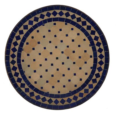 Table d'Appoint Mosaique Marocaine Ø45 cm Losange Bleu Ronde