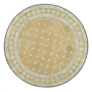 Table d'appoint en mosaïque marocaine Ø45cm Table en mosaïque ronde Rhombus blanche du Maroc 3