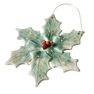Jolly Holly Handmade Ceramic Christmas Tree Decoration