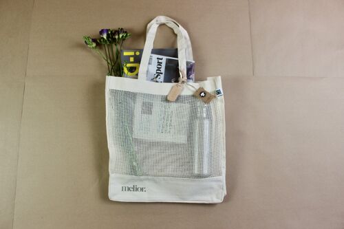 melior. Fairtrade Organic Cotton Mesh Shopper Tote Bag